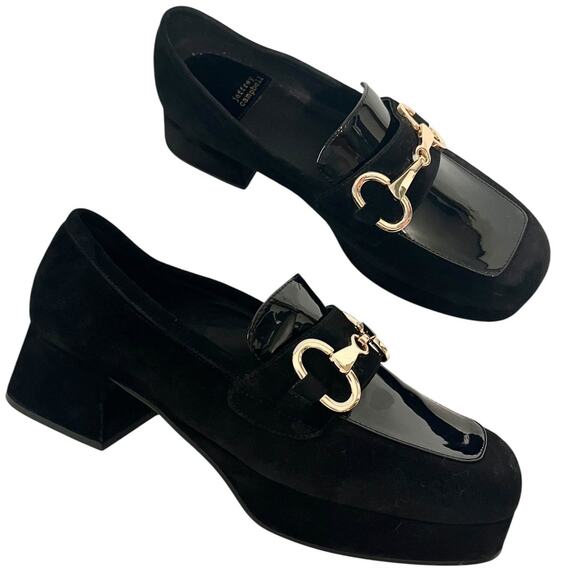 Jeffrey Campbell Student Platform Loafer Horsebit Chunky Heel Black Size 11 - Picture 1 of 8
